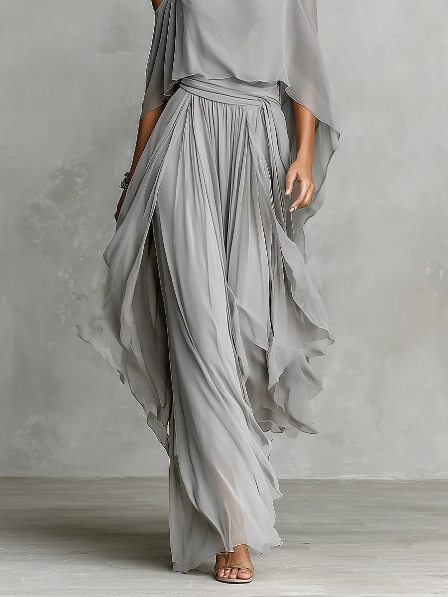 Patrizia | Completo Grigio in Chiffon