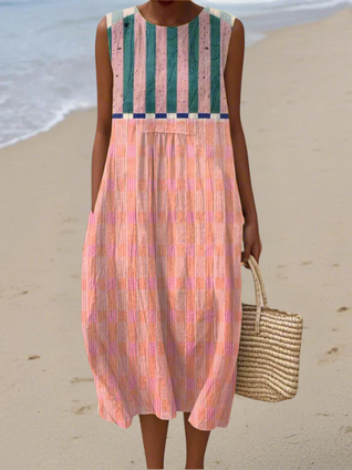 Lily | Abito midi a righe pastello