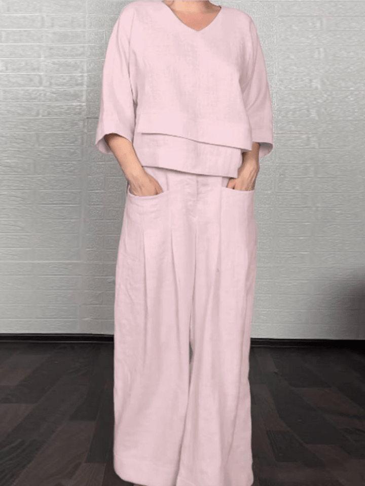 Renaya | Completo casual in cotone e lino