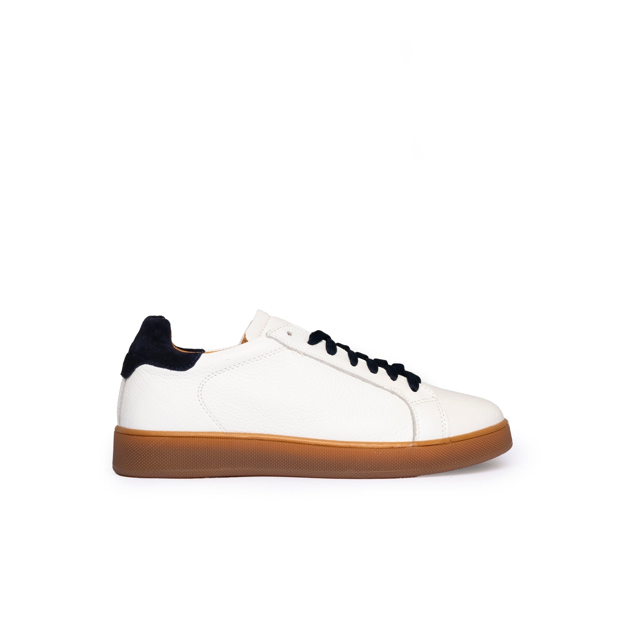 Motion SNEAKERS BASSE UOMO IN VERA PELLE BOTTALATA FONDO AMBRA
