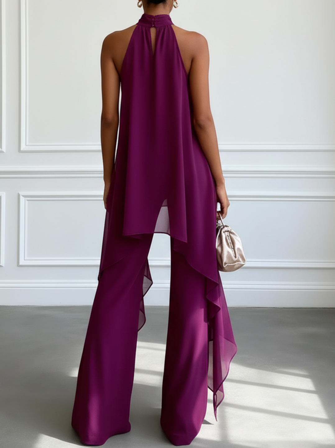 Angela | Completo Viola Elegante con Pantaloni