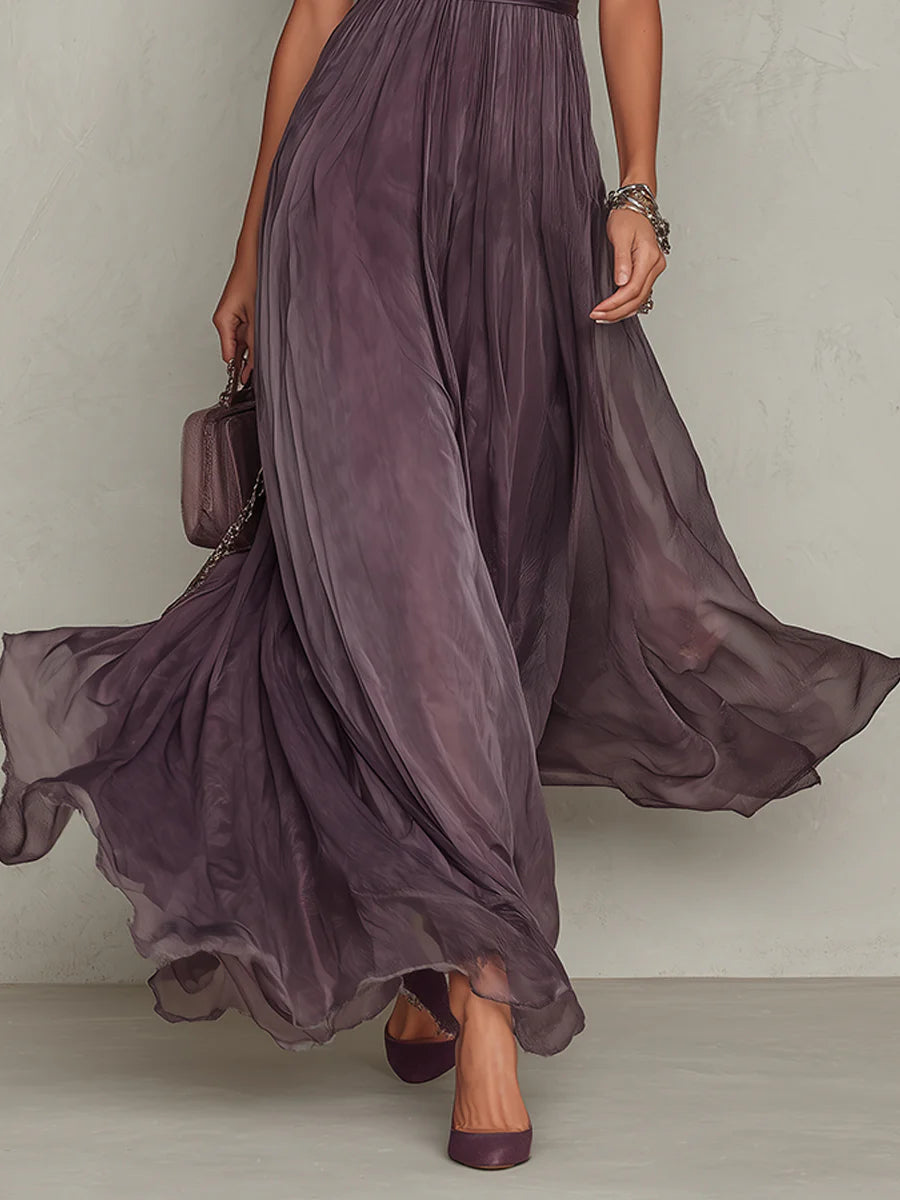Sabrina | Abito Maxi Viola in Chiffon