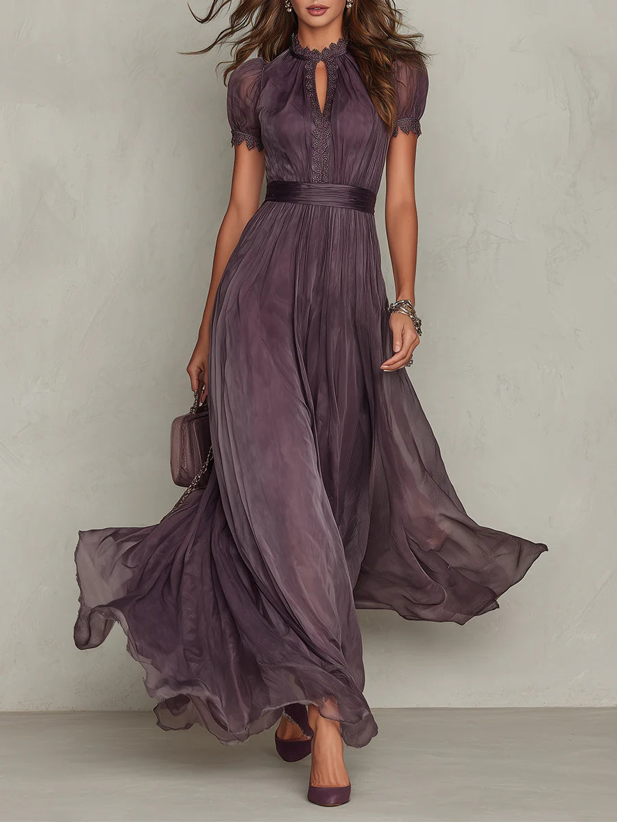 Sabrina | Abito Maxi Viola in Chiffon