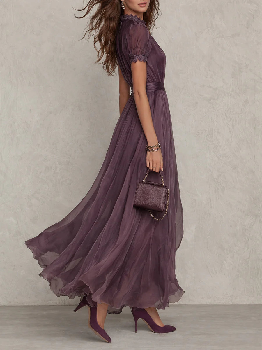Sabrina | Abito Maxi Viola in Chiffon