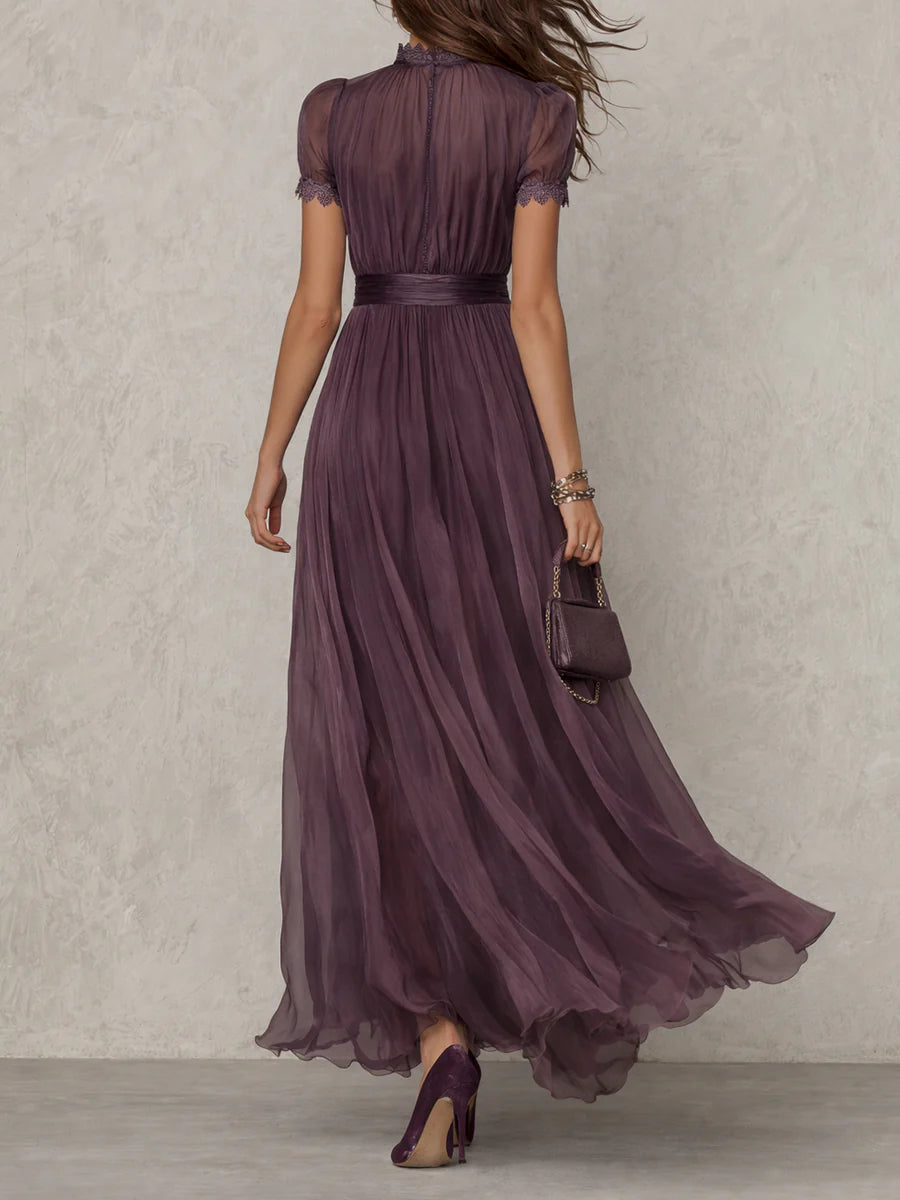 Sabrina | Abito Maxi Viola in Chiffon