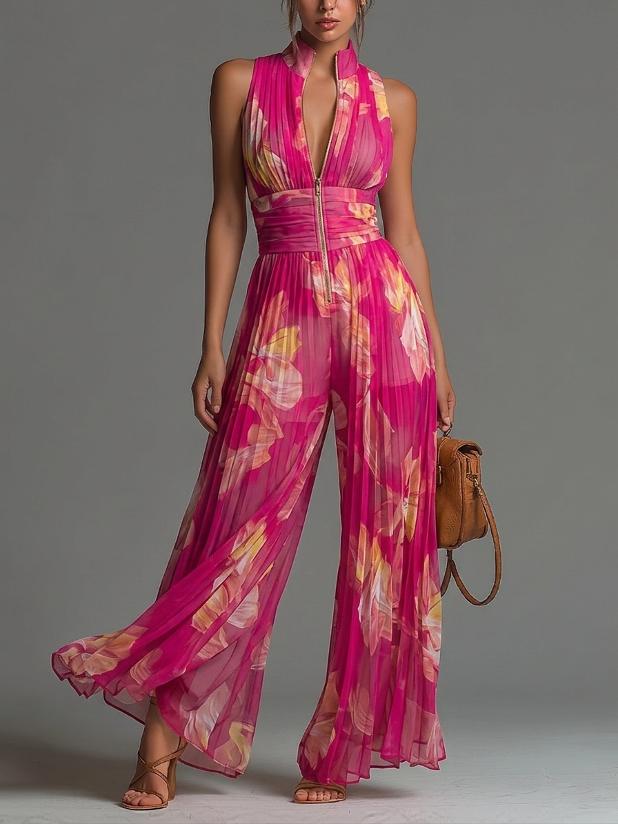 Lucia | Tuta floreale in chiffon