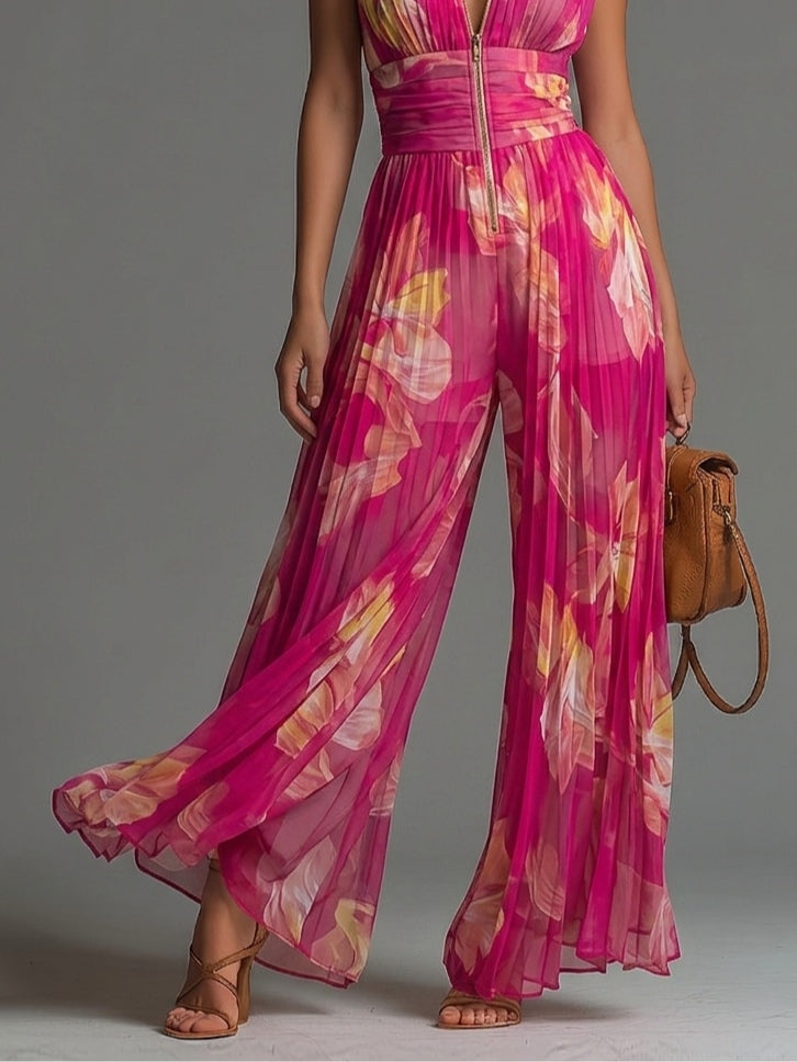 Lucia | Tuta floreale in chiffon