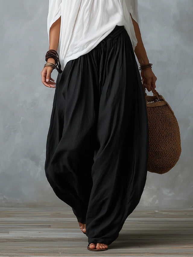 Bianca |Completo con Top a Spalle Scoperte e Pantaloni Ampi