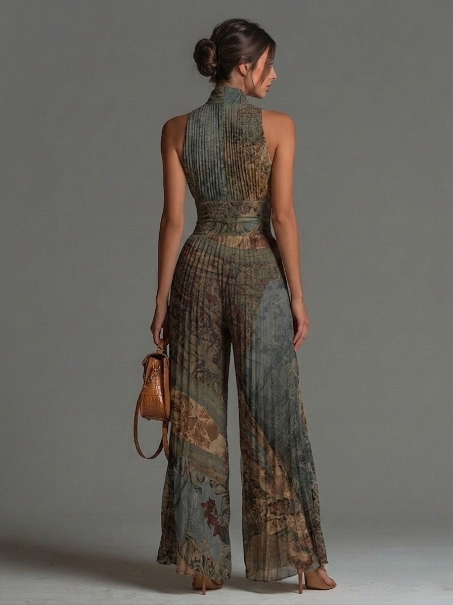 Chiara | Tuta Boho in Chiffon con Stampa Etnica