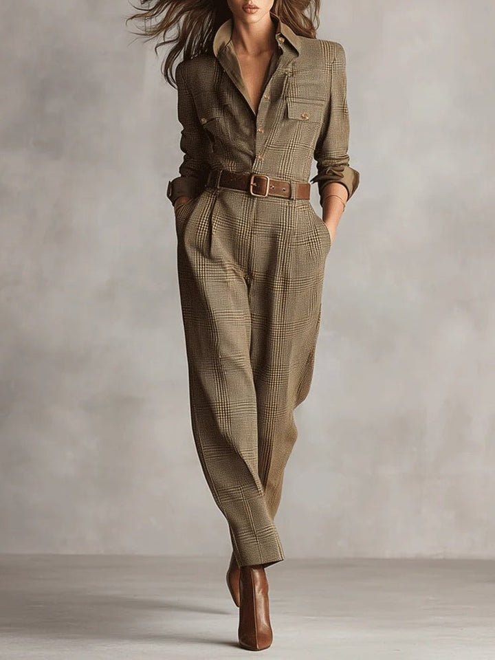 Zoë – Tuta Elegante in Tweed a Quadri