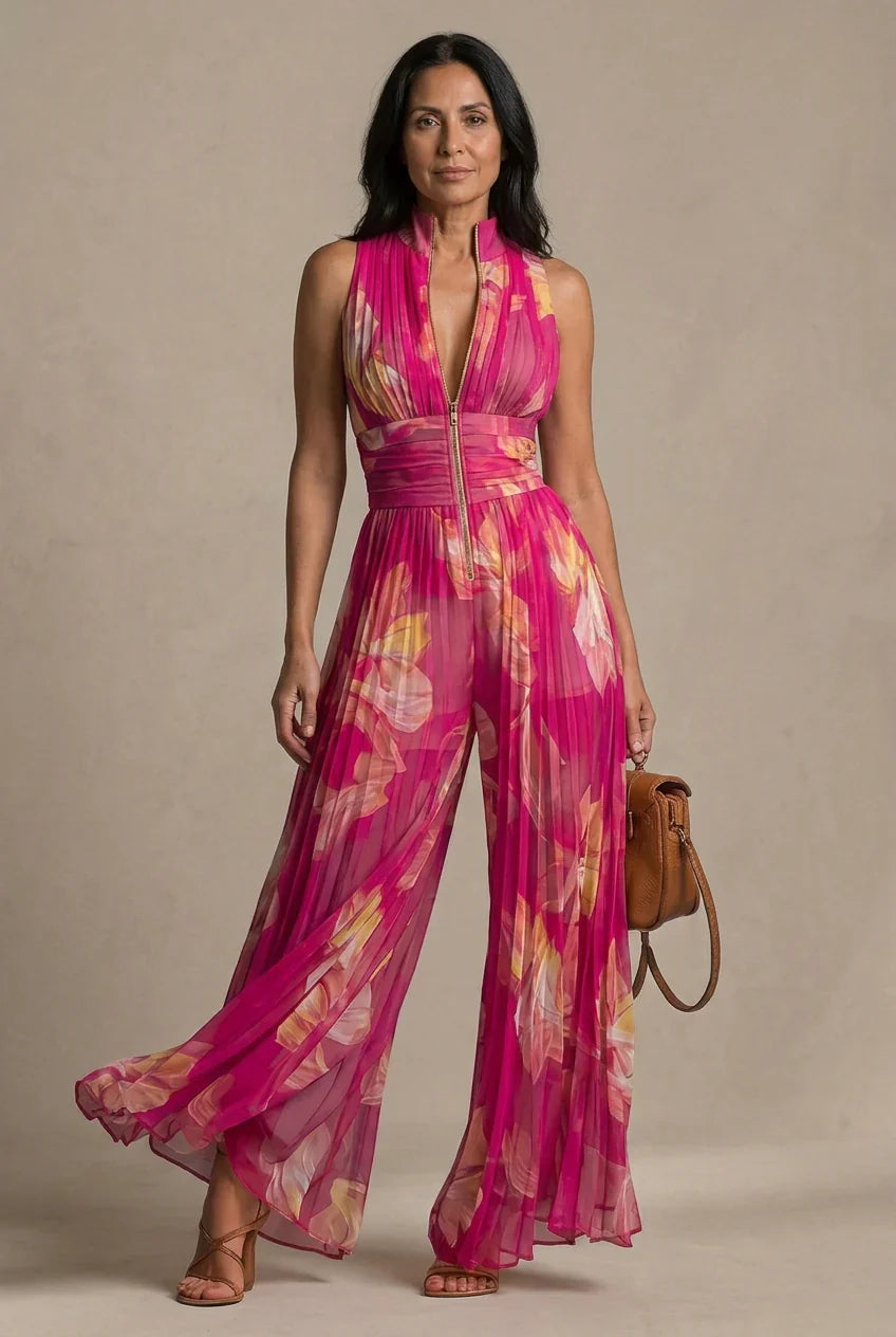 Lucia | Tuta floreale in chiffon